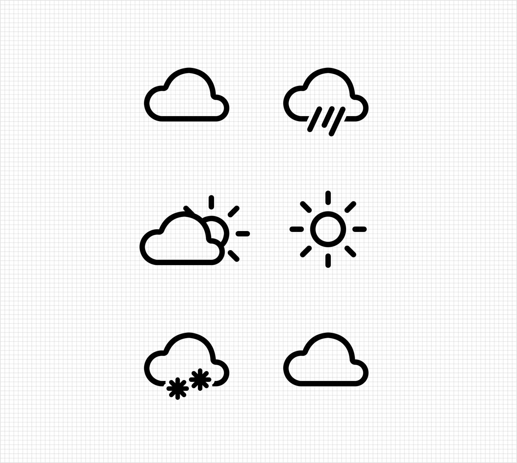 Graphic Create A Set Of Flat Weather Icons