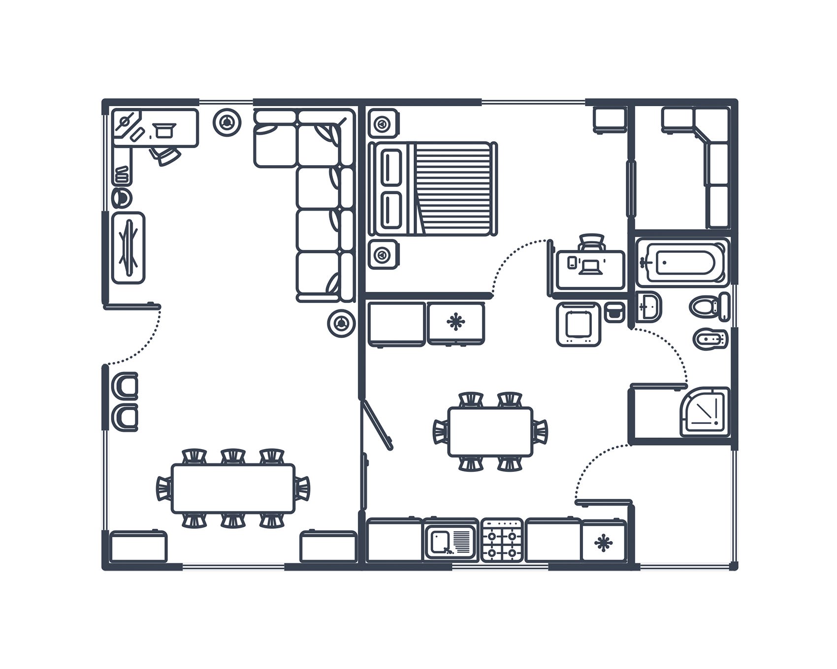 Graphic - Create a Set of Indoor Floor Plan Shapes